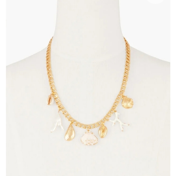 🔹House Of Harlow🔹️ 1960 Gold Charm 18" Natural Shell Freshwater Pearl Necklace - Picture 4 of 13